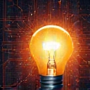 Abstract representation of innovation with a lightbulb circuit board