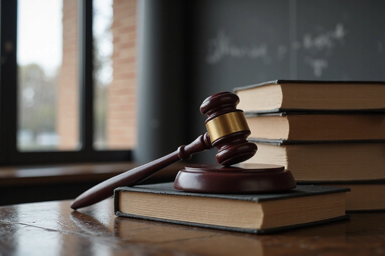 Gavel and law books symbolizing litigation and justice